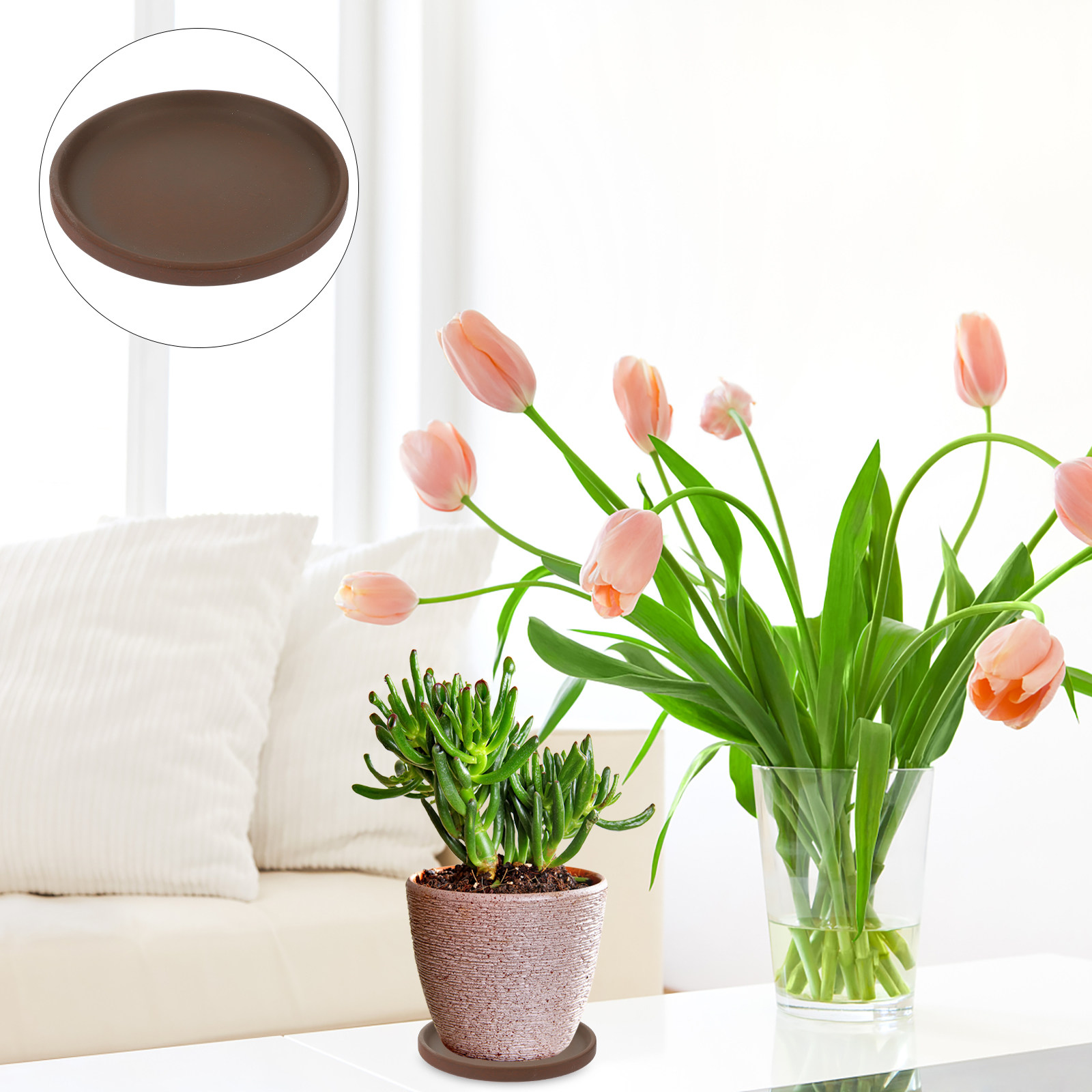 Drip Tray Saucer - Nampan Pot Bunga Keramik, Nampan Penampung