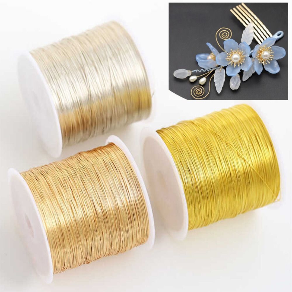 Copper Wire Roll - Kawat Tembaga Paduan Berlapis Emas 100m/roll,