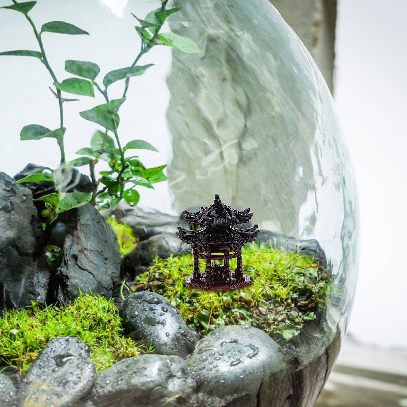Ornamen Mini Paviliun Tahan La - Bonsai Garden Landscape Design ulasan dan harga