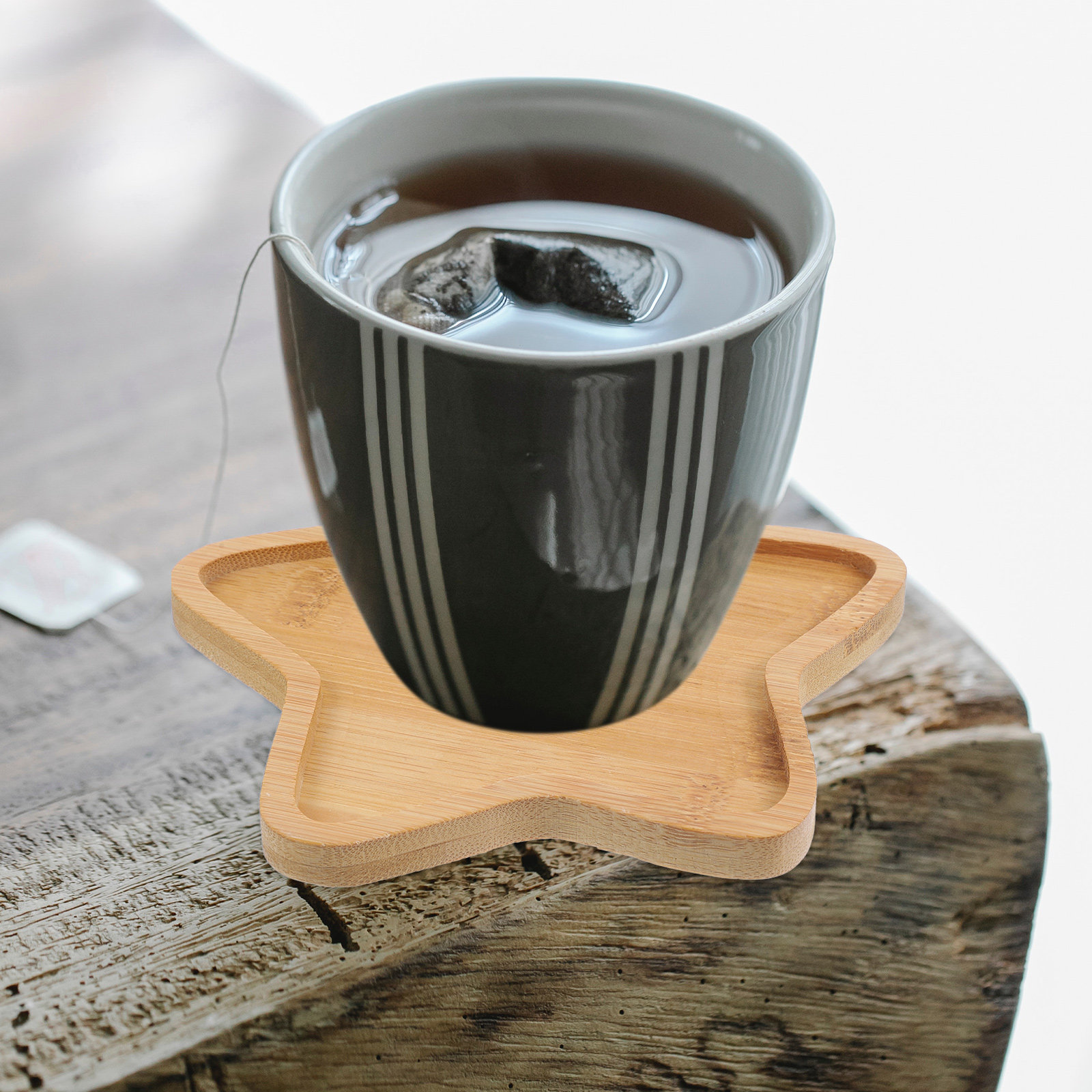 4 Buah Nampan Pot Bunga Bambu, - Drip Tray Saucer ulasan dan harga